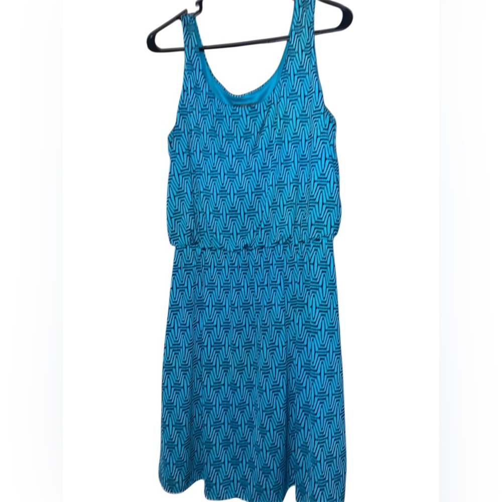 Market & Spruce Teal and Black Patterned Dress
